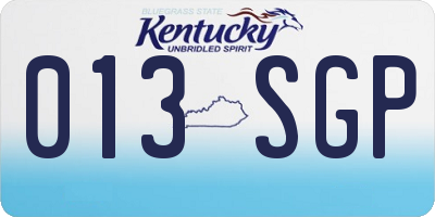KY license plate 013SGP