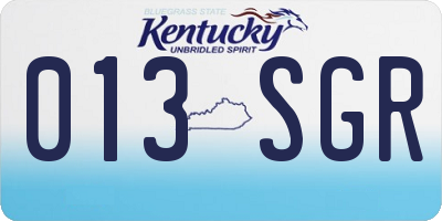 KY license plate 013SGR