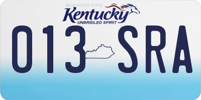 KY license plate 013SRA