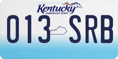 KY license plate 013SRB