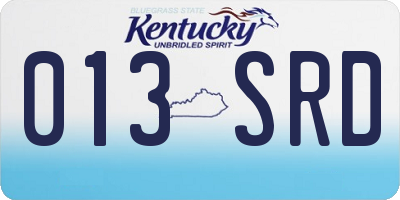 KY license plate 013SRD