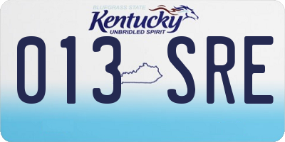 KY license plate 013SRE