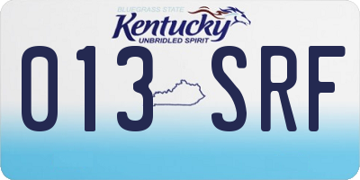 KY license plate 013SRF