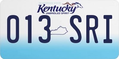 KY license plate 013SRI