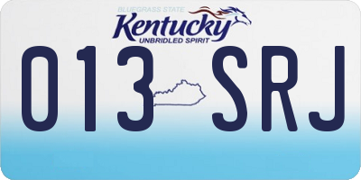 KY license plate 013SRJ