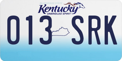 KY license plate 013SRK