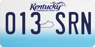 KY license plate 013SRN