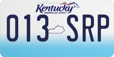 KY license plate 013SRP