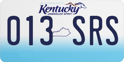 KY license plate 013SRS