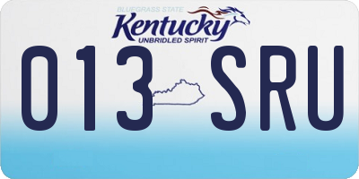 KY license plate 013SRU