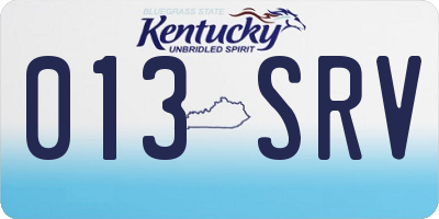 KY license plate 013SRV