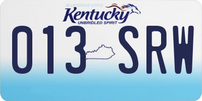 KY license plate 013SRW