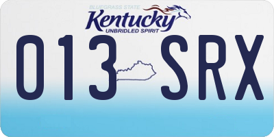 KY license plate 013SRX