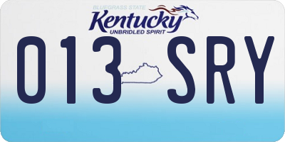 KY license plate 013SRY