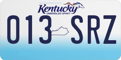 KY license plate 013SRZ