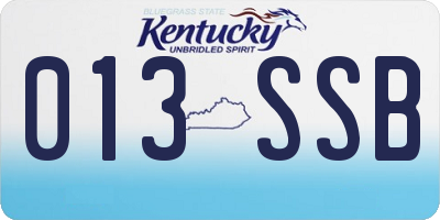 KY license plate 013SSB