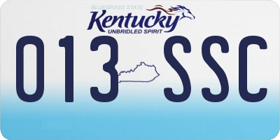 KY license plate 013SSC
