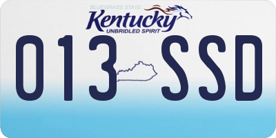 KY license plate 013SSD