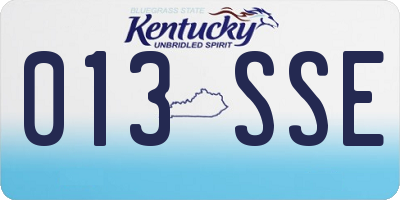 KY license plate 013SSE