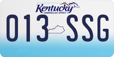 KY license plate 013SSG