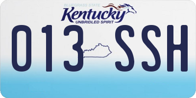KY license plate 013SSH