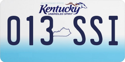 KY license plate 013SSI