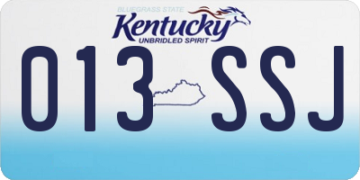 KY license plate 013SSJ