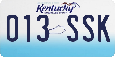 KY license plate 013SSK