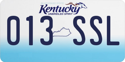KY license plate 013SSL