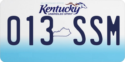 KY license plate 013SSM