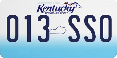 KY license plate 013SSO