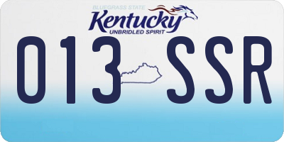 KY license plate 013SSR