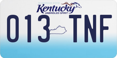 KY license plate 013TNF