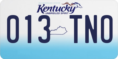KY license plate 013TNO