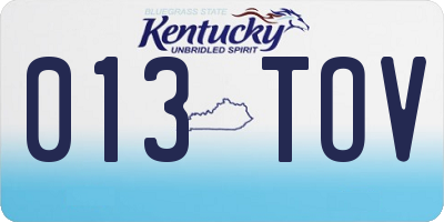 KY license plate 013TOV