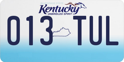 KY license plate 013TUL