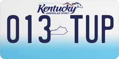 KY license plate 013TUP