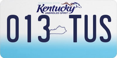 KY license plate 013TUS