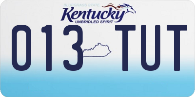 KY license plate 013TUT