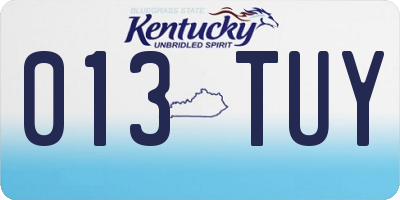 KY license plate 013TUY