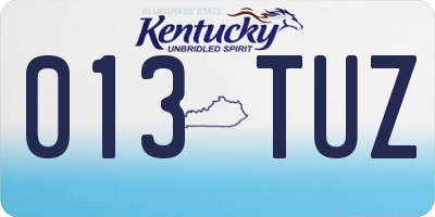 KY license plate 013TUZ