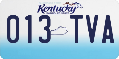 KY license plate 013TVA