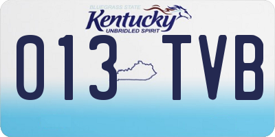 KY license plate 013TVB