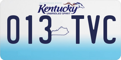 KY license plate 013TVC
