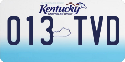 KY license plate 013TVD