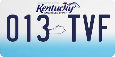 KY license plate 013TVF