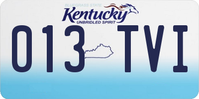 KY license plate 013TVI