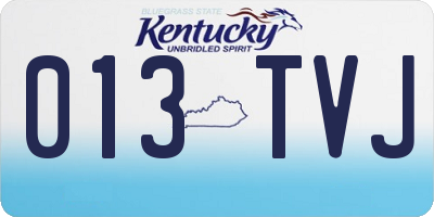 KY license plate 013TVJ