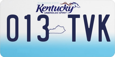 KY license plate 013TVK