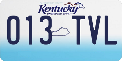 KY license plate 013TVL